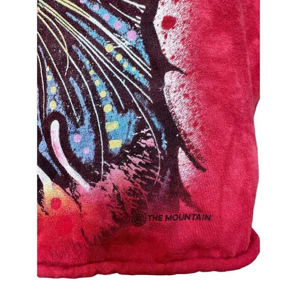 The Mountain Adult Med Teen Mosaic Cat Tie Dye Tank Top Unisex  Red color - Picture 3 of 6